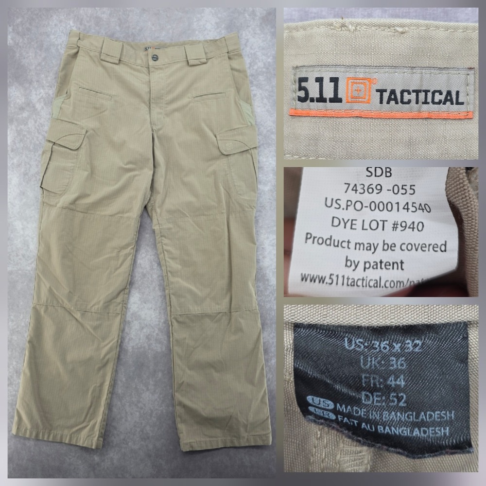 5.11 Tactical Stryke Pants Mens 36x32 Khaki Cargo Combat Work Ripstop Utility
